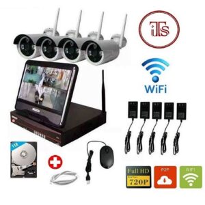 Wireless 4Ch NVR Combo 10" LCD Wifi 4 Camera Kit