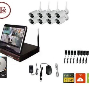 Wireless 8Ch NVR Combo 10" LCD Wifi 8 Camera Kit