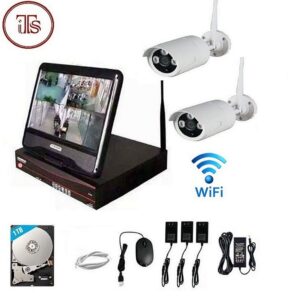 Wireless 4Ch NVR Combo 10" LCD Wifi 2 Camera Kit