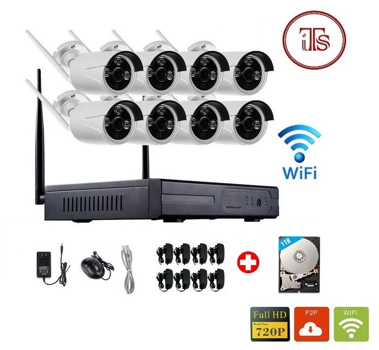 Wireless 8Ch WiFi NVR Wifi 8 Outdoor Camera Kit