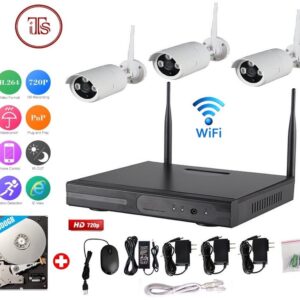Wireless 4Ch WiFi NVR 3 Wifi Outdoor Camera Kit