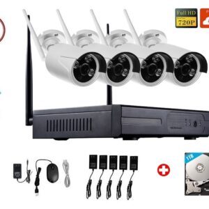 Wireless 4Ch WiFi NVR Wifi 4 Outdoor Camera Kit